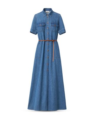 Short Sleeve Patch Pocket Maxi Shirt Dress