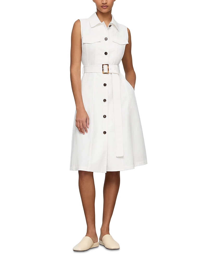 Lafayette 148 New York Sleeveless Knee Length Shirt Dress