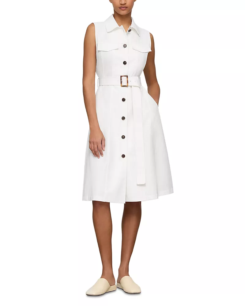 Lafayette 148 New York Sleeveless Knee Length Shirt Dress