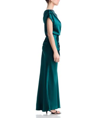 Satin Off The Shoulder Dress - Exclusive 