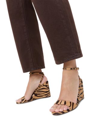 Women's Calf Hair Wedge Sandals