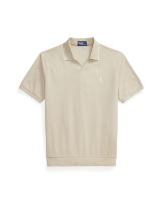 Short Sleeve Tonal Jacquard Mesh Polo Shirt