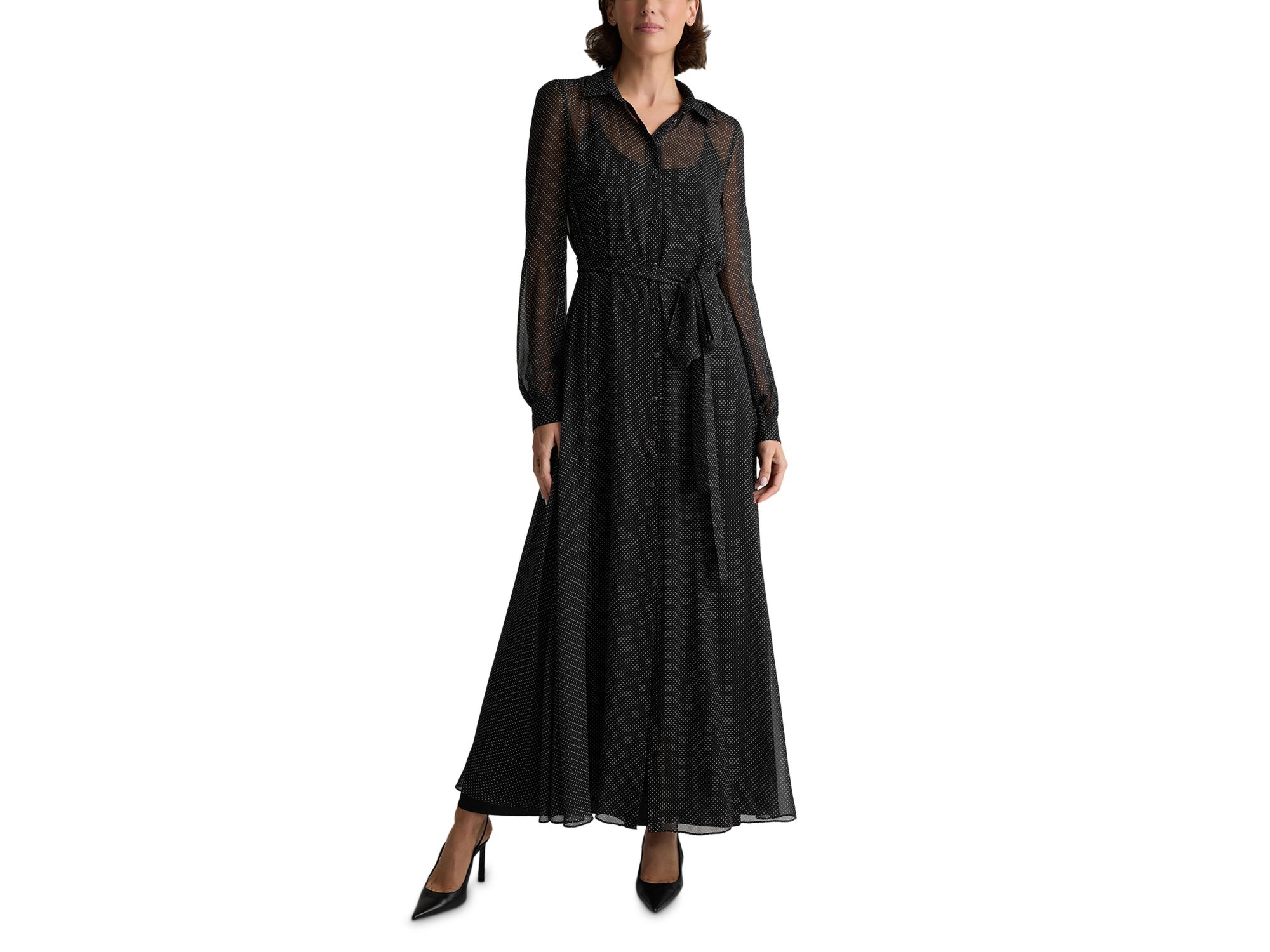 Silk Maxi Shirt Dress - Image 1