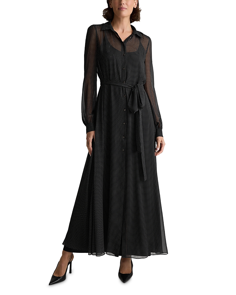 St. John Silk Maxi Shirt Dress