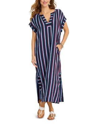 Deepsea Stripe Caftan Swim Cover-Up