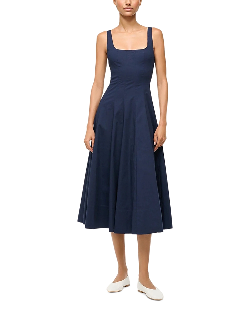 Staud Wells Dress in Navy