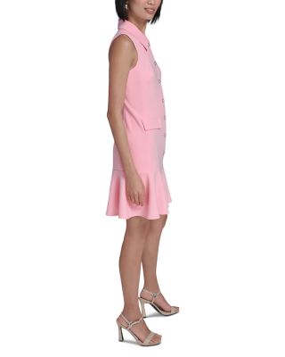 Collared Scuba Crepe A Line Dress