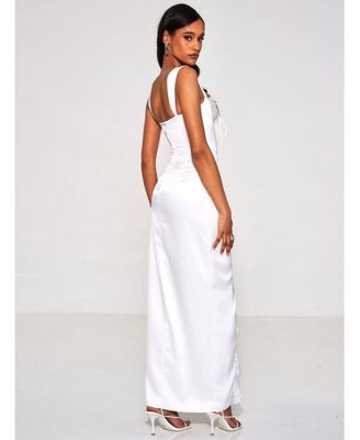  Freddie Lace Satin Maxi Corset Dress