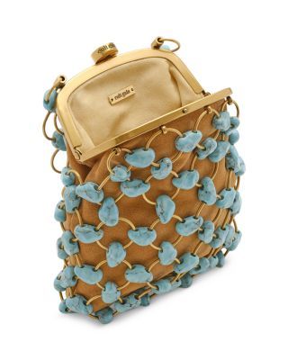 Brielle Suede & Stone Wristlet