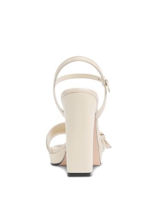 Women's Double G Leather High Heel Platform Sandals