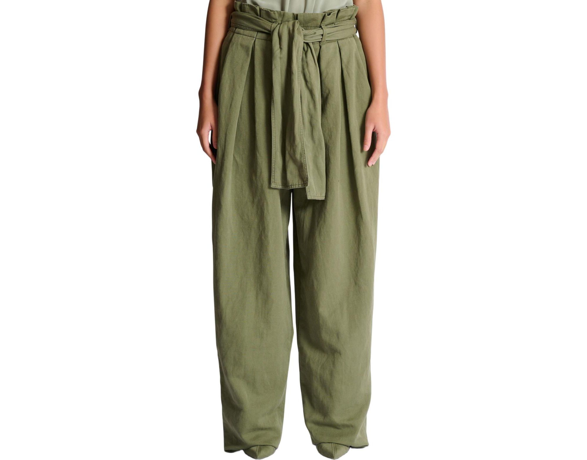 Twill High-Waisted Trousers - Image 1