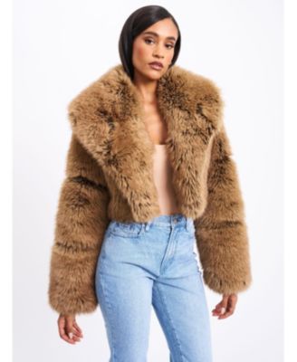 Yadavi Faux Fur Cropped Jacket