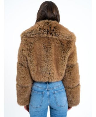 Yadavi Faux Fur Cropped Jacket