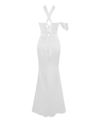  Ivona Satin Halter Neck Corset Gown