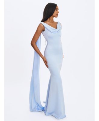  Eira Cowl Scarf-Detail Mermaid Maxi Dress