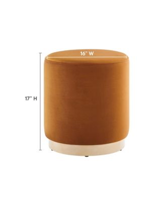Tilden 16" Round Performance Velvet Upholstered Ottoman