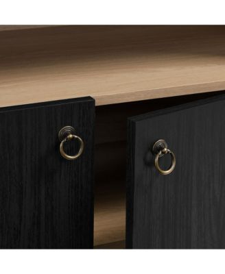 Nolan 74" Tall Wide Arched Storage Display Cabinet Bookshelf