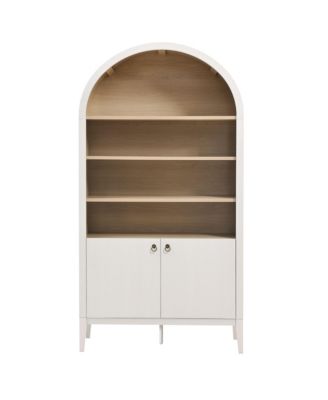 Nolan 74" Tall Wide Arched Storage Display Cabinet Bookshelf