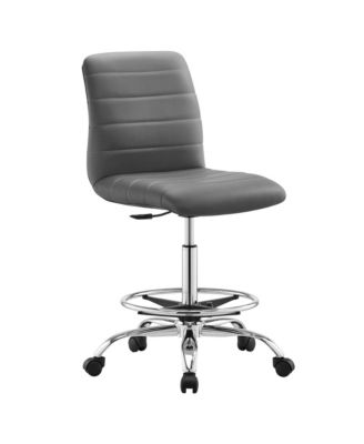 Ripple Armless Faux Leather Drafting Chair