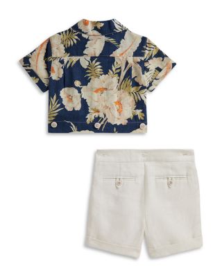 Boys' Tropical Linen-Cotton Shirt & Shorts - Baby