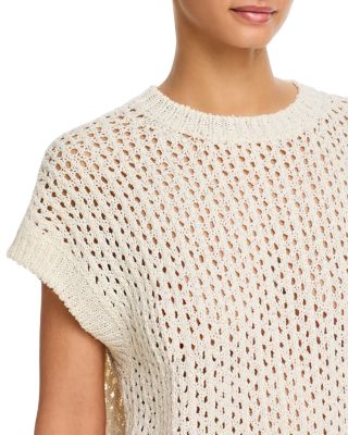 Openwork Short Sleeve Sweater