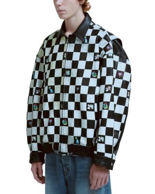 Oversized Paneled Leather Jacket