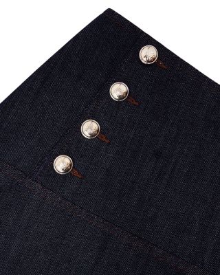 Button Detail Denim Skirt