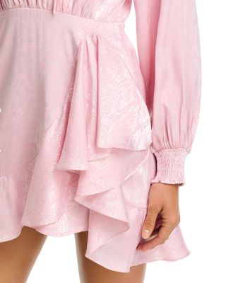 Ruffled Faux Wrap Dress - Exclusive