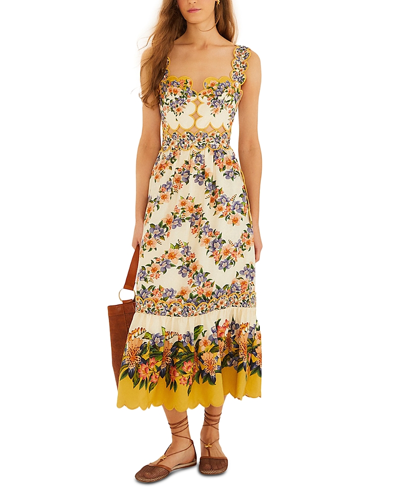 Farm Rio Hilo Stripes Sand Maxi Dress