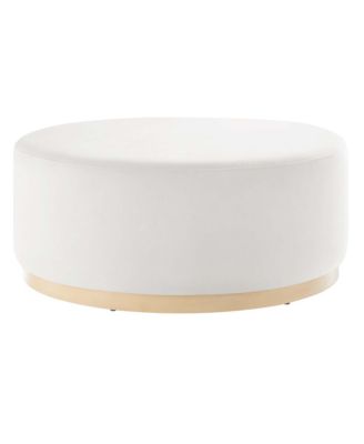 Tilden Large 38" Round Performance Velvet Upholstered Ottoman
