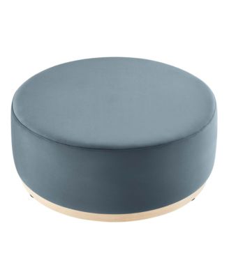 Tilden Large 38" Round Performance Velvet Upholstered Ottoman