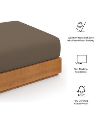 Tahoe Outdoor Patio Acacia Wood Ottoman