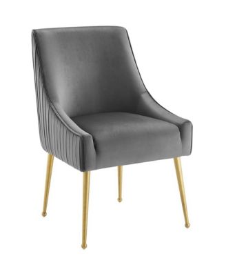 Discern Pleated Back Upholstered Performance Velvet Dining Chair, Set of 2