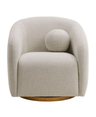 Holland Swivel Chenille Fabric Armchair