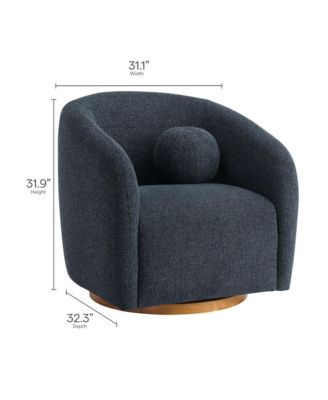 Holland Swivel Chenille Fabric Armchair