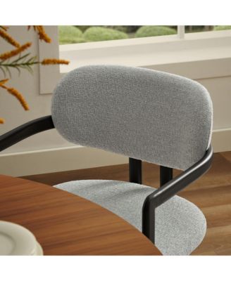 Elio Barrel Fabric and Metal Dining Chair