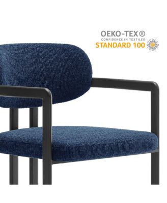 Elio Barrel Fabric and Metal Dining Chair