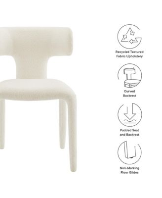 Stellan Curved Back Boucle Upholstered Dining Chair, Set of 2