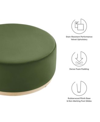 Tilden Large 38" Round Performance Velvet Upholstered Ottoman