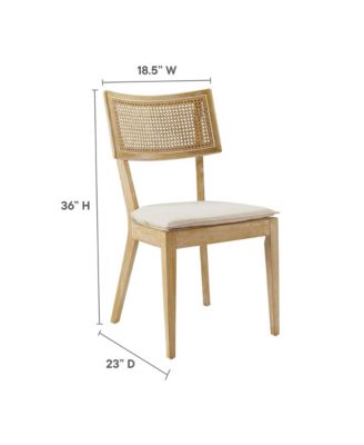 Caledonia Fabric Upholstered Wood Dining Chair, Set of 2