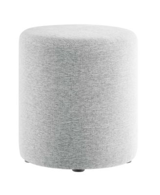 Callum 16" Round Woven Heathered Fabric Upholstered Ottoman