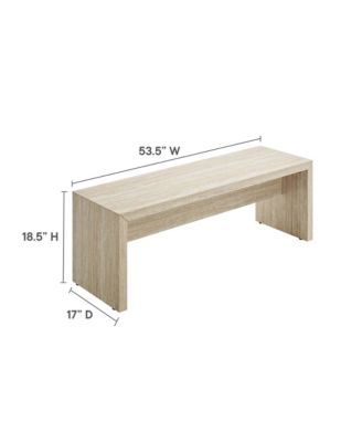 Mirella 53.5" Faux Travertine Bench
