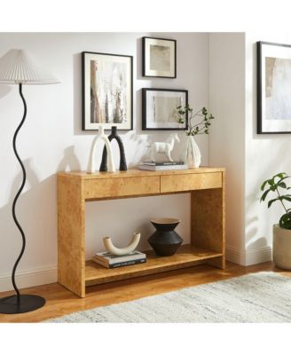 Hudson 2-Drawer Burl Wood Console Table