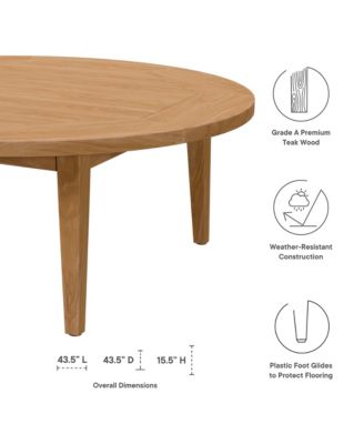 Brisbane Teak Wood Outdoor Patio Coffee Table