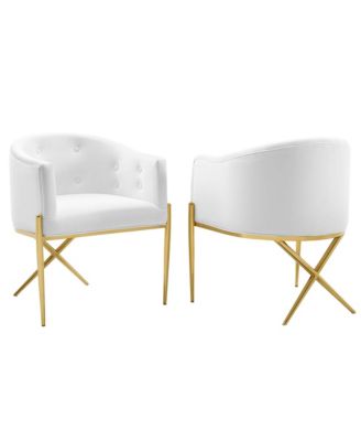 Savour Performance Velvet Accent Dining Armchair, Set of 2