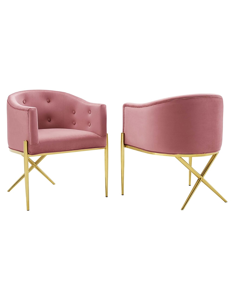 Modway Savour Performance Velvet Accent Dining Armchair, Set of 2