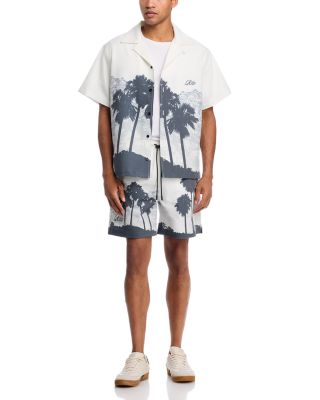 Oversized Shirt & Elasticated Palm Print Shorts