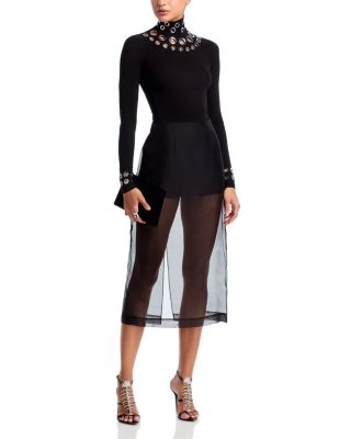 Grommet Mock Neck Top