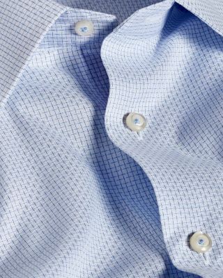 Trim Fit Dobby Micro Grid Dress Shirt