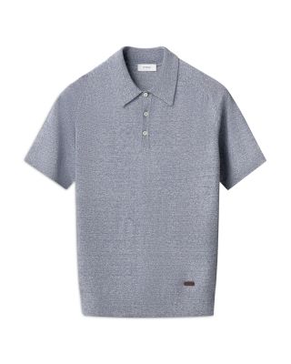 Linen Blend Knit Polo Shirt